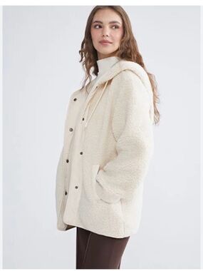 Levi's Cream Sherpa Hooded Teddy Jacket